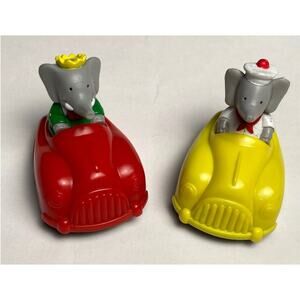 VTG 1990's Arby's Kids Meal Babar the Elephant & Arthur Pullback Cars Set of 2